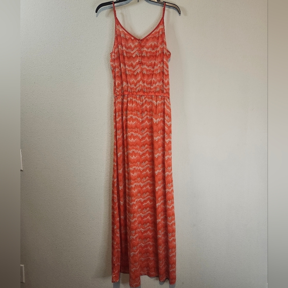 Alternative Retro Brand Maxi Dress 90's Y2k Orange Melt 100% Cotton Size M NEW